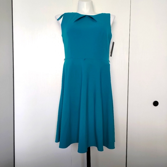 AB Studio Turquoise Fit and Flare Dress Size 14 - Picture 1 of 7